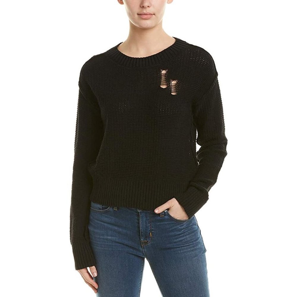 n:PHILANTHROPY Women's Deconstructed Sweater Size Large Black Gothic Punk